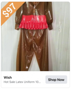 brown latex costume with tutu